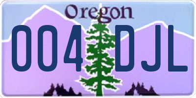 OR license plate 004DJL