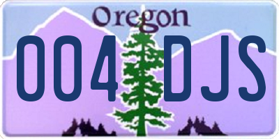 OR license plate 004DJS