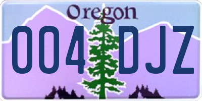 OR license plate 004DJZ