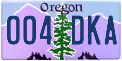 OR license plate 004DKA