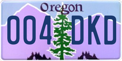 OR license plate 004DKD