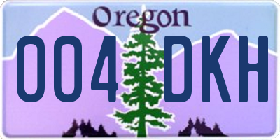 OR license plate 004DKH