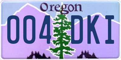 OR license plate 004DKI