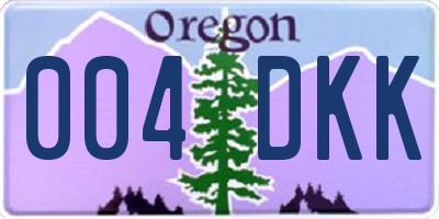 OR license plate 004DKK