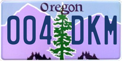 OR license plate 004DKM