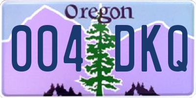 OR license plate 004DKQ