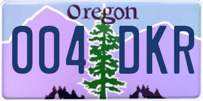 OR license plate 004DKR