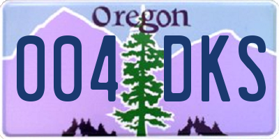 OR license plate 004DKS