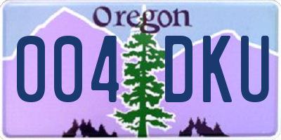 OR license plate 004DKU