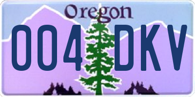 OR license plate 004DKV