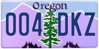 OR license plate 004DKZ
