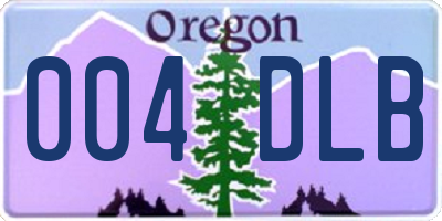 OR license plate 004DLB