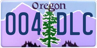 OR license plate 004DLC