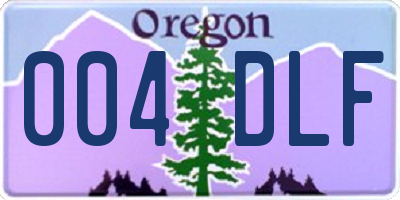 OR license plate 004DLF