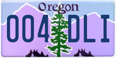 OR license plate 004DLI