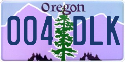 OR license plate 004DLK