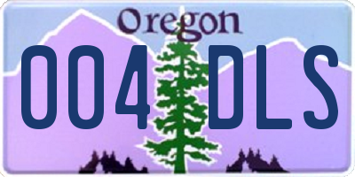 OR license plate 004DLS