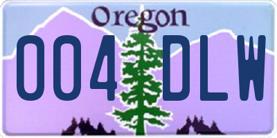 OR license plate 004DLW