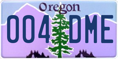 OR license plate 004DME
