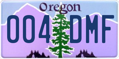 OR license plate 004DMF