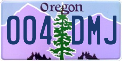 OR license plate 004DMJ