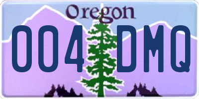 OR license plate 004DMQ