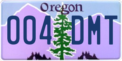 OR license plate 004DMT