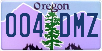 OR license plate 004DMZ