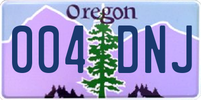OR license plate 004DNJ