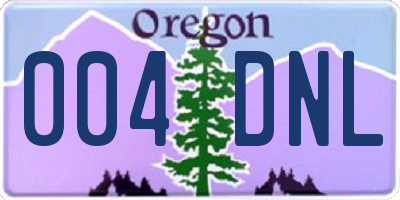 OR license plate 004DNL