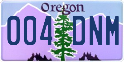 OR license plate 004DNM