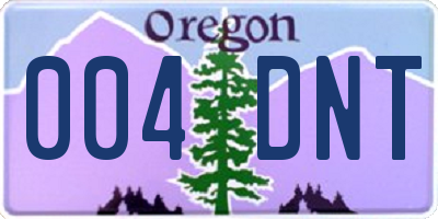 OR license plate 004DNT