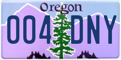 OR license plate 004DNY