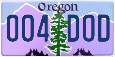 OR license plate 004DOD