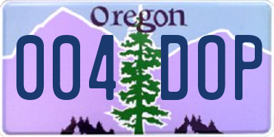 OR license plate 004DOP