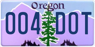 OR license plate 004DOT