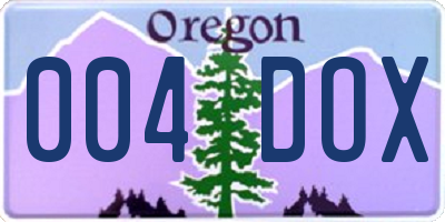 OR license plate 004DOX