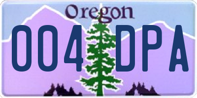 OR license plate 004DPA