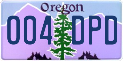 OR license plate 004DPD