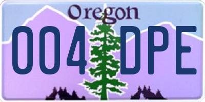 OR license plate 004DPE