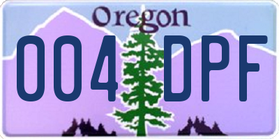 OR license plate 004DPF
