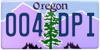 OR license plate 004DPI
