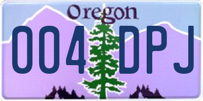 OR license plate 004DPJ