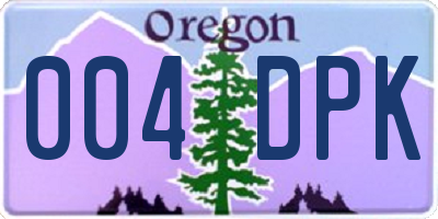 OR license plate 004DPK