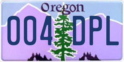 OR license plate 004DPL