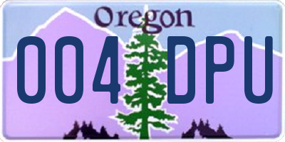 OR license plate 004DPU