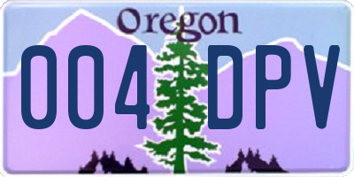 OR license plate 004DPV