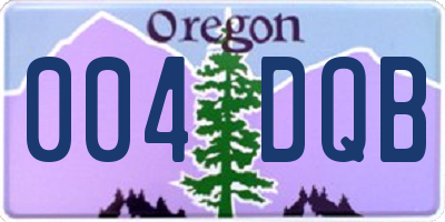OR license plate 004DQB
