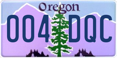 OR license plate 004DQC
