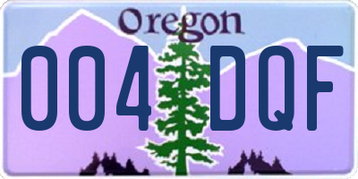 OR license plate 004DQF